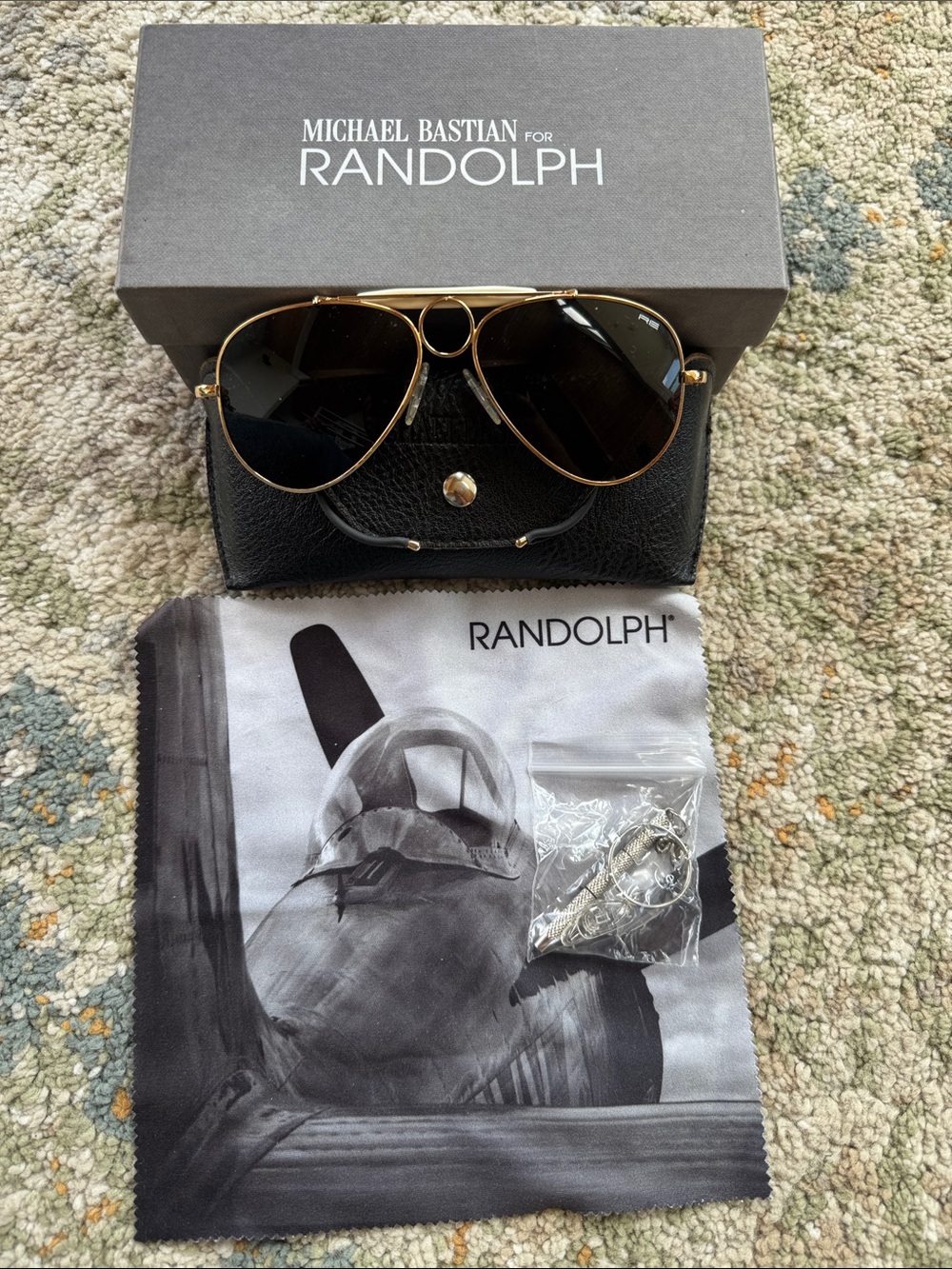 Randolph Engineering by Michael Bastian Compass 57mm Gold Cable Gray Sunglasses